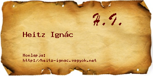Heitz Ignác névjegykártya
